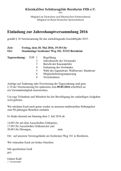 Jahreshauptversammlung 2016