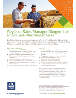 Regional Sales Manager Düngemittel (m/w) Süd