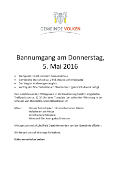 Bannumgang am Donnerstag, 5. Mai 2016