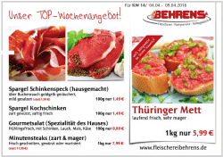 Flyer drucken - Fleischerei Behrens