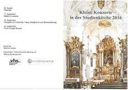 Kleine Konzerte in der Studienkirche 2016