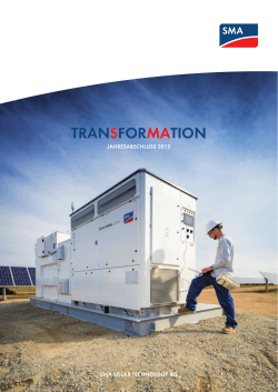 transformation - SMA Solar Technology AG