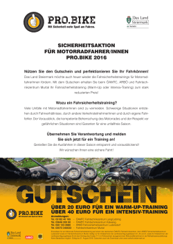 sicherheitsaktion für motorradfahrer/innen pro.bike 2016
