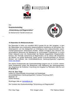 Graduiertenkolleg &bdquo;Entz&uuml;ndung und Regeneration&ldquo;