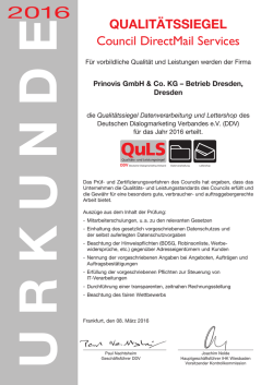 QUALITÄTSSIEGEL Council DirectMail Services