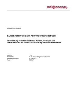 UTILMD AHB Netzbetreiberwechsel - Edi