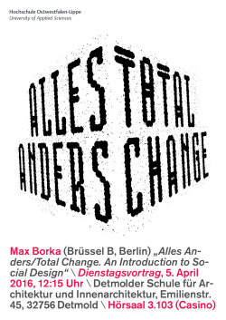 Max Borka (Brüssel B, Berlin) „Alles An- ders/Total - HS-OWL