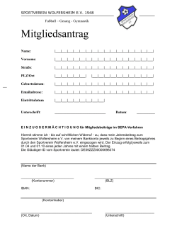Mitgliedsantrag - SV Wolfersheim