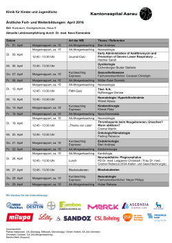 Ärztliche Fort- und Weiterbildungen: April 2016
