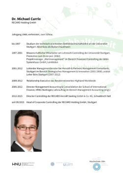 Dr. Michael Currle - Ringvorlesung