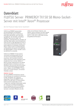 Datenblatt FUJITSU Server PRIMERGY TX150 S8 Mono