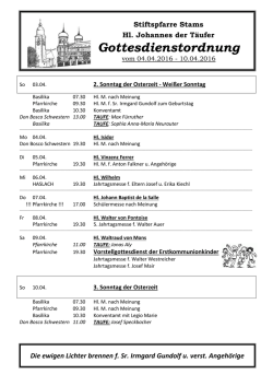 Gottesdienstordnung