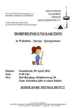 dorfreinigungsaktion - Ortsverein Wahnbek