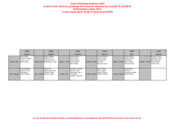 Groupe Jeudi Printemps Automne Semaine et Entrainements