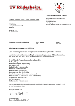 Einladung Mitgliederversammlung 19.05.2016