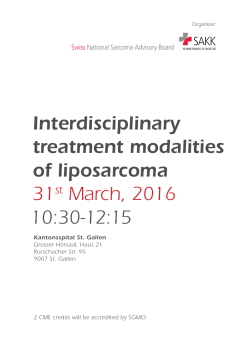 Interdisciplinary treatment modalities of liposarcoma 31st March