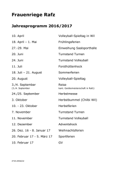Jahresprogramm