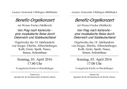Benefiz-Orgelkonzert Benefiz - Laetare Gemeinde Uhldingen