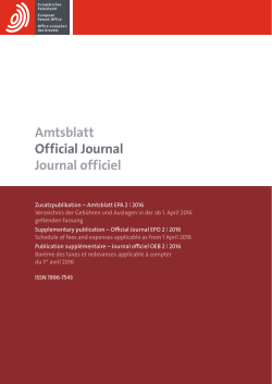 Supplementary publication – Official Journal EPO 2 | 2016