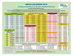 Müllabfuhrkalender für 2016