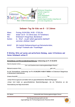 Indianer-Tag f&uuml;r Kids von 8 &ndash; 12 Jahren