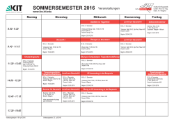 Stundenplan Sommersemester 2016 - am Institut für Baustatik