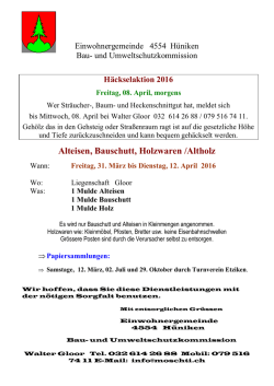H&auml;ckselaktion & Alteisen, Bauschutt, Holz - Entsorgung