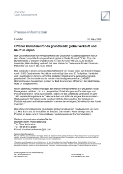 Presse-Information - Deutsche Asset & Wealth Management