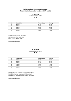 Prüferwechsel bleiben vorbehalten. Telefonische - NRW