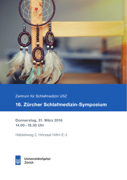 16. Zürcher Schlafmedizin-Symposium