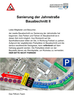 Sanierung der Jahnstraße Bauabschnitt II