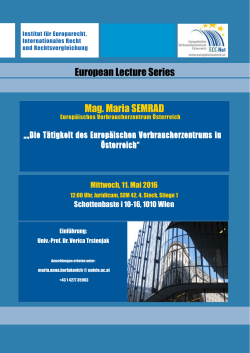 European Lecture Series Mag. Maria SEMRAD