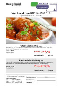 Wochenaktion KW 14-15/2016 - Kernchen Lebensmittelhandel GmbH
