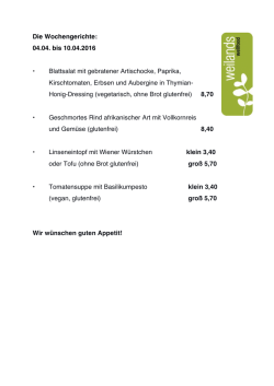 Die Wochengerichte - weilands wellfood