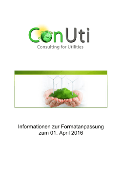 Informationen zur Formatanpassung zum 01. April 2016
