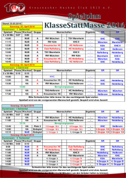 Spielplan - zum Kreuznacher HC