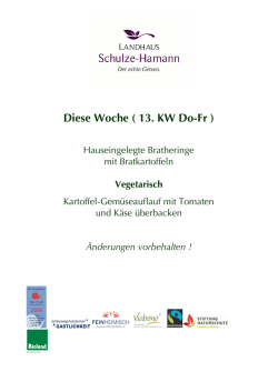 Diese Woche ( 13. KW Do-Fr ) - Landhaus Schulze