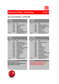 Zusätzliche Züge 1. Bundesliga 03.04.16