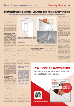 JETZT ANMELDEN ZWP online Newsletter