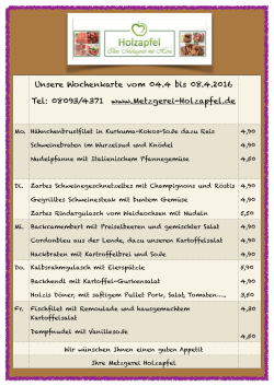 Wochenkarte KW 14-2016 - Metzgerei Holzapfel GmbH