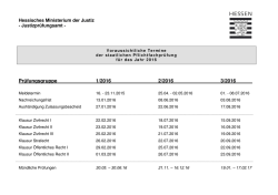Klausurtermine des JPA 2016