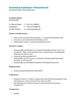 Dr. Martina Wohlan - PETERSEN HARDRAHT PRUGGMAYER