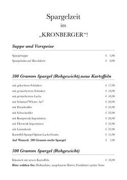 Spargelzeit - Restaurant Kronberger