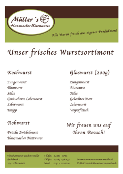 Page 1 "Unser frisches Wurstsortiment TKochwurst Glaswurst (2oog