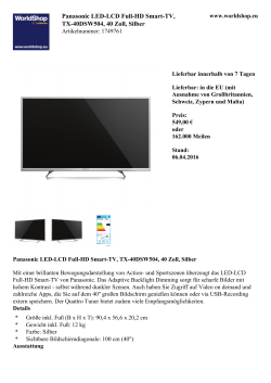 Panasonic LED-LCD Full-HD Smart-TV, TX