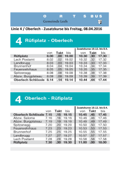 Linie 4 / Oberlech - Zusatzkurse bis Freitag, 08.04