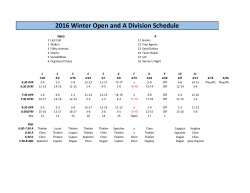 2016 Winter Volleyball Schedule