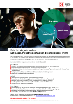 Schlosser, Industriemechaniker, Blechschlosser (w/m)