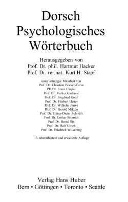 Dorsch Psychologisches Wörterbuch