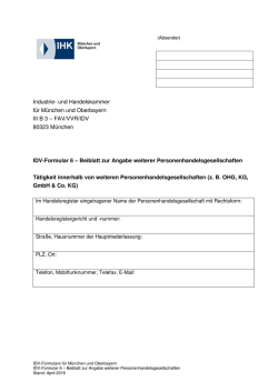 IDV-Formular 6 - IHK M&uuml;nchen und Oberbayern